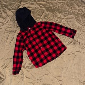Wonder nation size 5T, boys flannel with hood